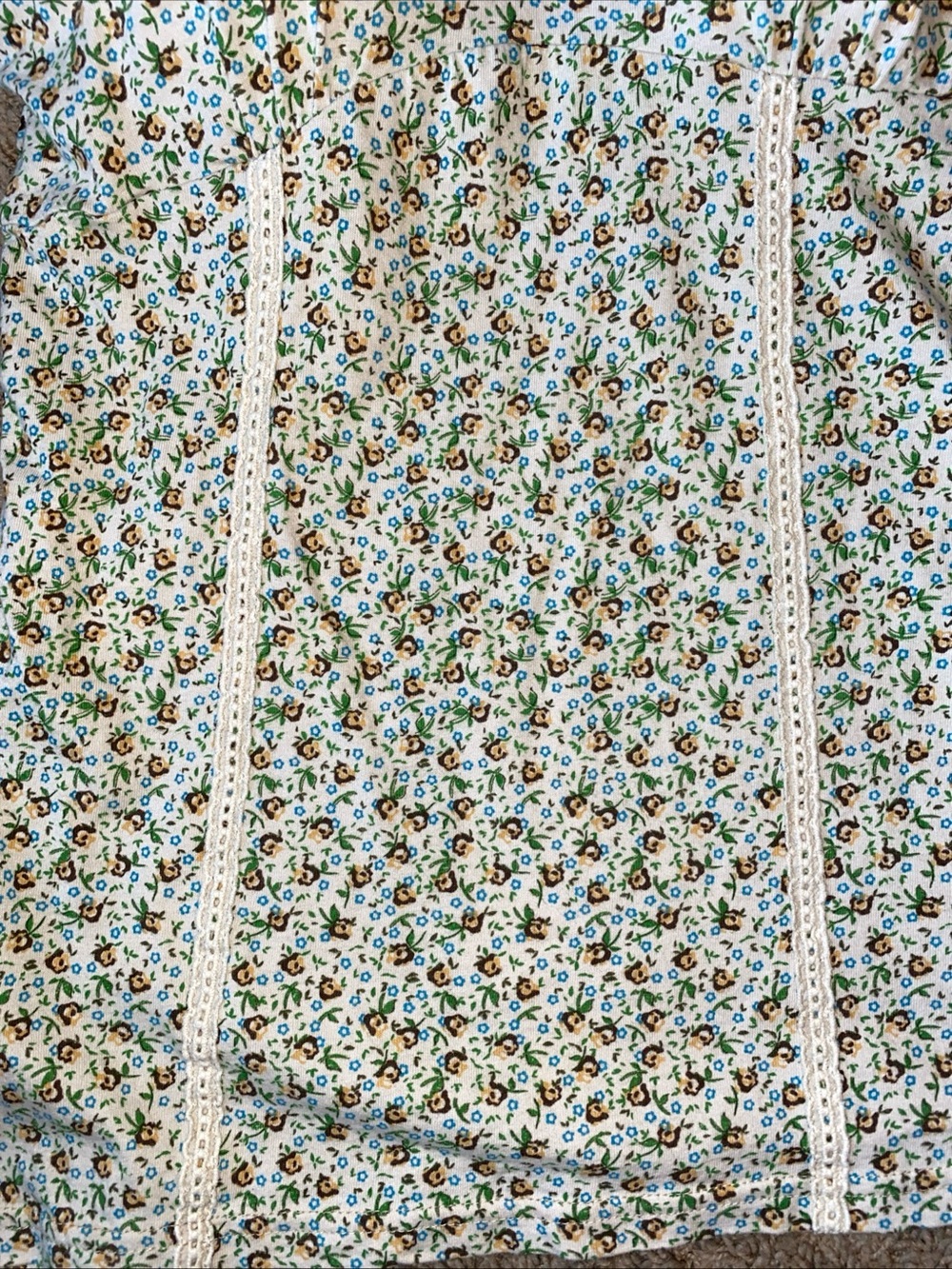 Y2K Lei 100% Cotton Floral Print Camisole Top Sz M Cottage Coquette Lace Fairy - Picture 3 of 7